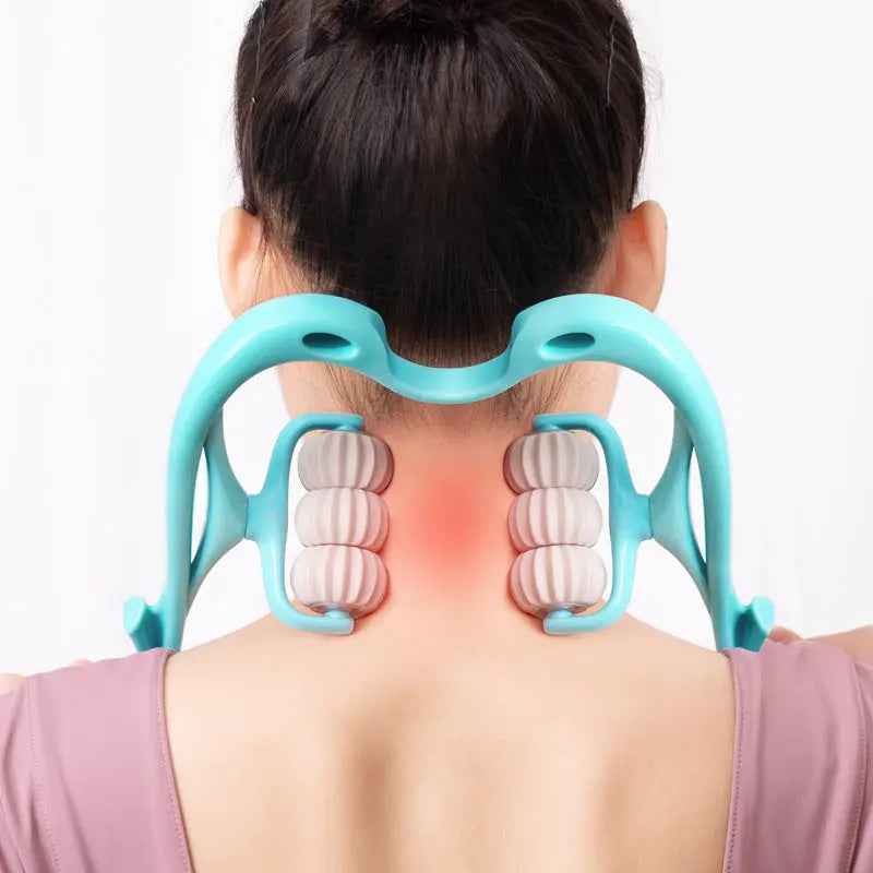 Multifunctional Manual 6-Wheel Neck Massager - Cozlly