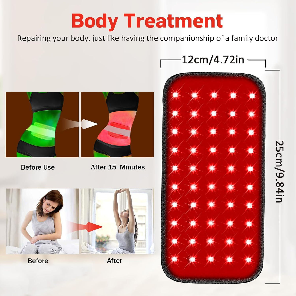 60-Bead Red Light Therapy Waist Belt null