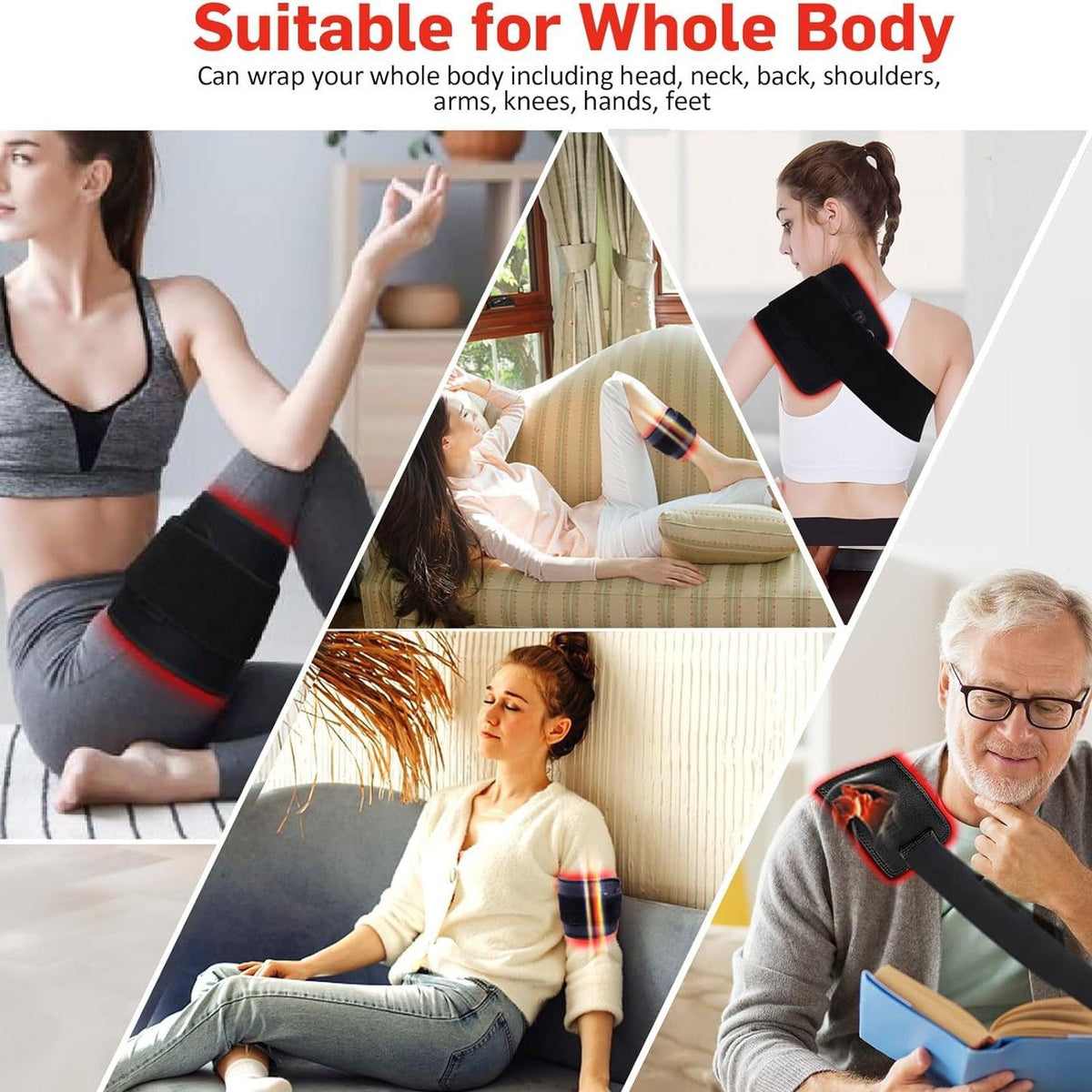 60-Bead Red Light Therapy Waist Belt null