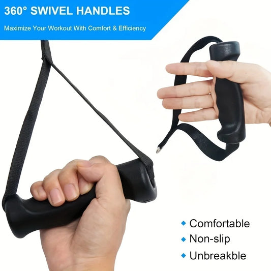 2 Pcs Ergonomic Exercise Handles, Resistance Band Handles Cable Machine Attachments for Gym Pulley Machine LAT Pulldown System.