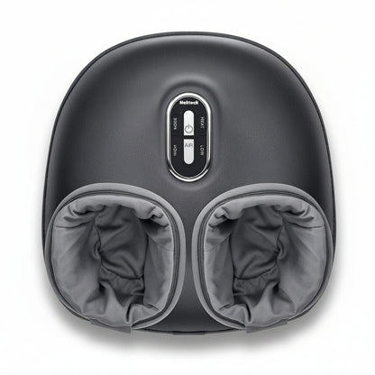 Gray foot massager with control panel on a white background