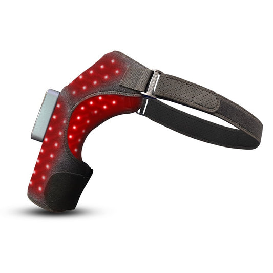 Red LED dog collar on a white background