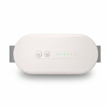 White electronic device with power and reset buttons on a white background