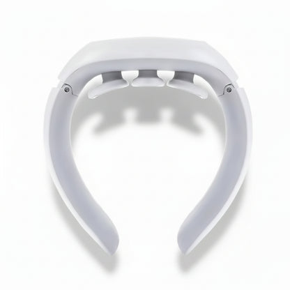 White headband with a central circular component on a white background