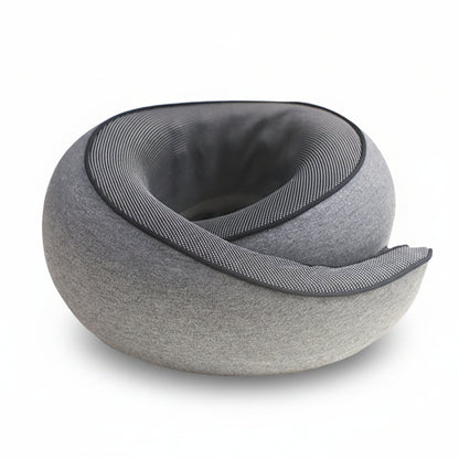 Gray neck pillow on a white background