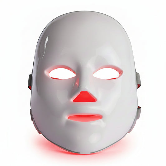 White LED face mask on a white background